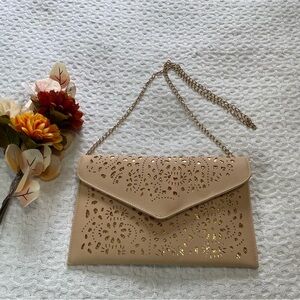 Elegant‎ Beige Envelope with Copper Accents Clutch